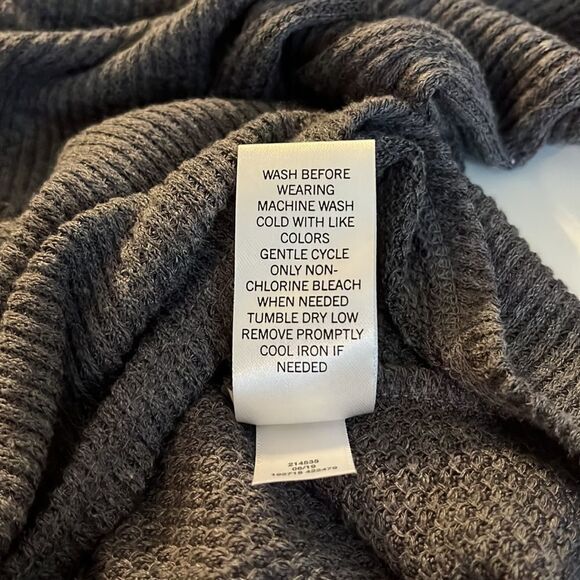 𝅺mudd gray long sleeve button front V-neck ribbed ties at waist oversized SZ M - Picture 10 of 12